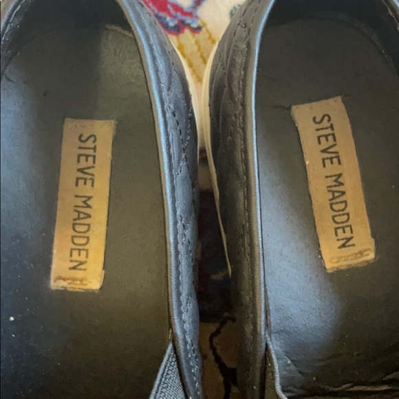 STEVE MADDE QUILTED EXCENTRIQUE BLACK SNEAKERS - Picture 2 of 4